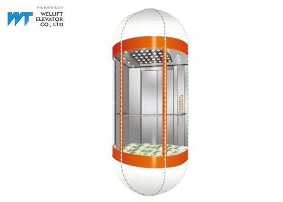 De Zaal van de capsule de Panoramische Kleine Machine Standaardlading 1000KG van de Passagierslift