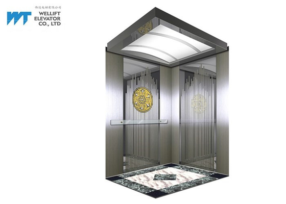 De Cabinedecoratie van de winkelcomplexlift met Ontwerp van het Spiegel Hairline Roestvrije staal
